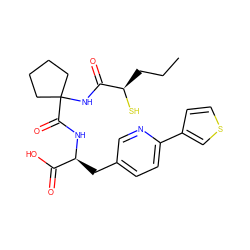 CCC[C@@H](S)C(=O)NC1(C(=O)N[C@@H](Cc2ccc(-c3ccsc3)nc2)C(=O)O)CCCC1 ZINC000013859935