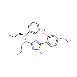 CCC[C@@H](c1ccccc1)N(CCC)c1nc(-c2ccc(OC)cc2OC)n(C)n1 ZINC000013610717