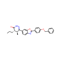 CCC[C@@H]1C(=O)NN=C(c2ccc3nc(-c4ccc(OCc5ccccc5)cc4)oc3c2)[C@H]1C ZINC000139332509