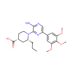 CCC[C@@H]1C[C@H](C(=O)O)CCN1c1nc(-c2cc(OC)c(OC)c(OC)c2)cnc1N ZINC000064447614