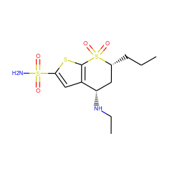 CCC[C@@H]1C[C@H](NCC)c2cc(S(N)(=O)=O)sc2S1(=O)=O ZINC000003802507