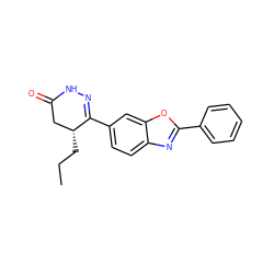 CCC[C@@H]1CC(=O)NN=C1c1ccc2nc(-c3ccccc3)oc2c1 ZINC000139768964