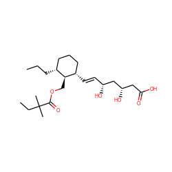 CCC[C@@H]1CCC[C@H](/C=C/[C@@H](O)C[C@@H](O)CC(=O)O)[C@H]1COC(=O)C(C)(C)CC ZINC000027563438