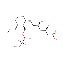 CCC[C@@H]1CCC[C@H](CC[C@@H](O)C[C@@H](O)CC(=O)O)[C@H]1COC(=O)C(C)(C)CC ZINC000027560157