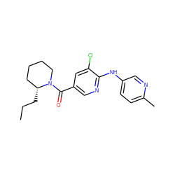 CCC[C@@H]1CCCCN1C(=O)c1cnc(Nc2ccc(C)nc2)c(Cl)c1 ZINC000045351898