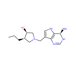 CCC[C@@H]1CN(Cc2c[nH]c3c2N=CN[C@@H]3N)C[C@@H]1O ZINC000028468834