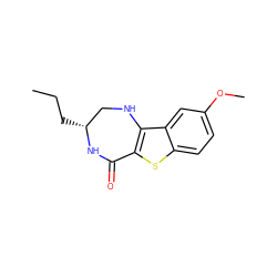 CCC[C@@H]1CNc2c(sc3ccc(OC)cc23)C(=O)N1 ZINC000042989355