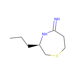 CCC[C@@H]1CSCCC(=N)N1 ZINC000004631302