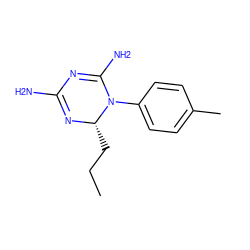 CCC[C@@H]1N=C(N)N=C(N)N1c1ccc(C)cc1 ZINC000013809233