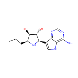 CCC[C@@H]1N[C@H](c2c[nH]c3c(N)ncnc23)[C@@H](O)[C@@H]1O ZINC000026961652