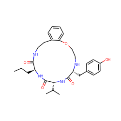 CCC[C@@H]1NC(=O)[C@@H](C(C)C)NC(=O)[C@@H](Cc2ccc(O)cc2)NCCOc2ccccc2CCNC1=O ZINC000036160643