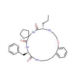 CCC[C@@H]1NCCOc2ccccc2CCCNC(=O)[C@@H](Cc2ccccc2)NC(=O)C2(CCCC2)NC1=O ZINC001772621122