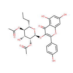 CCC[C@@H]1O[C@@H](Oc2c(-c3ccc(O)cc3)oc3cc(O)cc(O)c3c2=O)[C@H](OC(C)=O)[C@H](O)[C@H]1OC(C)=O ZINC000095580944