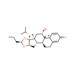 CCC[C@@H]1O[C@@H]2C[C@H]3[C@@H]4CCC5=CC(=O)C=C[C@]5(C)[C@@]4(F)[C@@H](O)C[C@]3(C)[C@]2(SC(C)C)O1 ZINC000013760508