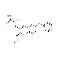 CCC[C@@H]1Oc2ccc(Oc3ccccc3)cc2C=C1CN(O)C(N)=O ZINC000013833887