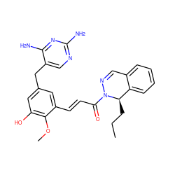 CCC[C@@H]1c2ccccc2C=NN1C(=O)/C=C/c1cc(Cc2cnc(N)nc2N)cc(O)c1OC ZINC000043073382