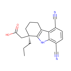 CCC[C@]1(CC(=O)O)CCCc2c1[nH]c1c(C#N)ccc(C#N)c21 ZINC000000017378