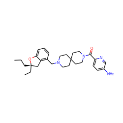 CCC[C@]1(CC)Cc2c(CN3CCC4(CC3)CCN(C(=O)c3ccc(N)cn3)CC4)cccc2O1 ZINC000045253623