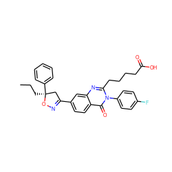 CCC[C@]1(c2ccccc2)CC(c2ccc3c(=O)n(-c4ccc(F)cc4)c(CCCCC(=O)O)nc3c2)=NO1 ZINC000103240749