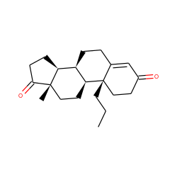 CCC[C@]12CCC(=O)C=C1CC[C@@H]1[C@@H]3CCC(=O)[C@@]3(C)CC[C@@H]12 ZINC000026745975