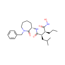 CCC[C@H](C(=O)NO)[C@@H](CC(C)C)C(=O)N[C@H]1CCCCN(Cc2ccccc2)C1=O ZINC000038143366