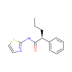 CCC[C@H](C(=O)Nc1nccs1)c1ccccc1 ZINC000003549588