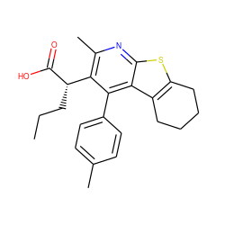 CCC[C@H](C(=O)O)c1c(C)nc2sc3c(c2c1-c1ccc(C)cc1)CCCC3 ZINC000113122612