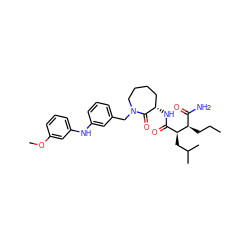 CCC[C@H](C(N)=O)[C@@H](CC(C)C)C(=O)N[C@H]1CCCCN(Cc2cccc(Nc3cccc(OC)c3)c2)C1=O ZINC000038143379