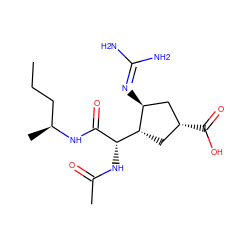 CCC[C@H](C)NC(=O)[C@@H](NC(C)=O)[C@H]1C[C@@H](C(=O)O)C[C@@H]1N=C(N)N ZINC000013560199