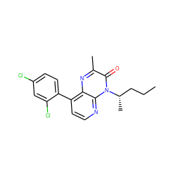 CCC[C@H](C)n1c(=O)c(C)nc2c(-c3ccc(Cl)cc3Cl)ccnc21 ZINC000038623066