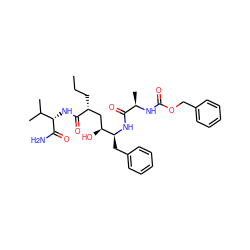 CCC[C@H](C[C@H](O)[C@H](Cc1ccccc1)NC(=O)[C@@H](C)NC(=O)OCc1ccccc1)C(=O)N[C@H](C(N)=O)C(C)C ZINC000028458922