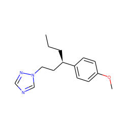 CCC[C@H](CCn1cncn1)c1ccc(OC)cc1 ZINC000103223129