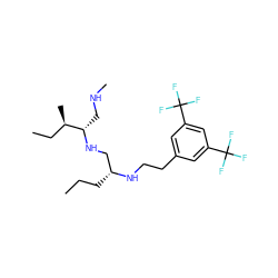 CCC[C@H](CN[C@@H](CNC)[C@H](C)CC)NCCc1cc(C(F)(F)F)cc(C(F)(F)F)c1 ZINC000022938901