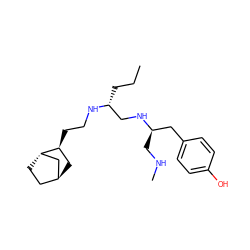 CCC[C@H](CN[C@H](CNC)Cc1ccc(O)cc1)NCC[C@H]1C[C@H]2CC[C@H]1C2 ZINC000261187608