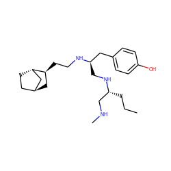 CCC[C@H](CNC)NC[C@H](Cc1ccc(O)cc1)NCC[C@H]1C[C@H]2CC[C@H]1C2 ZINC000253676634