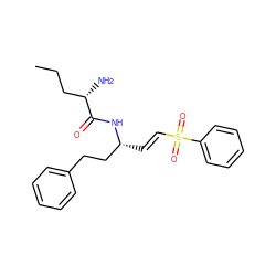 CCC[C@H](N)C(=O)N[C@H](/C=C/S(=O)(=O)c1ccccc1)CCc1ccccc1 ZINC000040900276