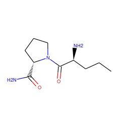 CCC[C@H](N)C(=O)N1CCC[C@H]1C(N)=O ZINC000013675948