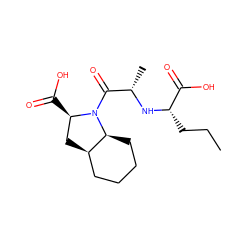 CCC[C@H](N[C@@H](C)C(=O)N1[C@H](C(=O)O)C[C@@H]2CCCC[C@@H]21)C(=O)O ZINC000004217270