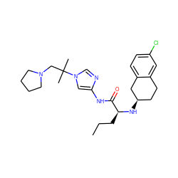 CCC[C@H](N[C@@H]1CCc2cc(Cl)ccc2C1)C(=O)Nc1cn(C(C)(C)CN2CCCC2)cn1 ZINC000035985259