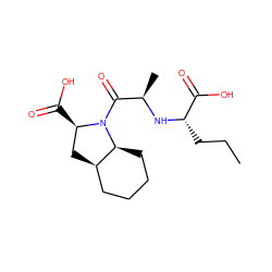 CCC[C@H](N[C@H](C)C(=O)N1[C@H](C(=O)O)C[C@@H]2CCCC[C@@H]21)C(=O)O ZINC000013820151