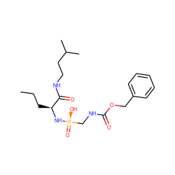 CCC[C@H](N[P@](=O)(O)CNC(=O)OCc1ccccc1)C(=O)NCCC(C)C ZINC000299844550