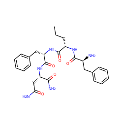 CCC[C@H](NC(=O)[C@@H](N)Cc1ccccc1)C(=O)N[C@@H](Cc1ccccc1)C(=O)N[C@@H](CC(N)=O)C(N)=O ZINC000029469428