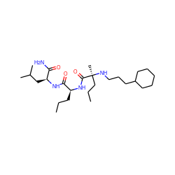 CCC[C@H](NC(=O)[C@](C)(CCC)NCCCC1CCCCC1)C(=O)N[C@@H](CC(C)C)C(N)=O ZINC000026253122