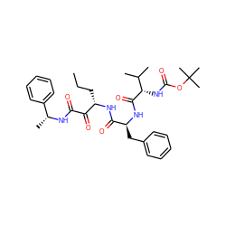 CCC[C@H](NC(=O)[C@H](Cc1ccccc1)NC(=O)[C@@H](NC(=O)OC(C)(C)C)C(C)C)C(=O)C(=O)N[C@H](C)c1ccccc1 ZINC000027109558