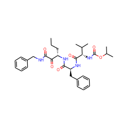 CCC[C@H](NC(=O)[C@H](Cc1ccccc1)NC(=O)[C@@H](NC(=O)OC(C)C)C(C)C)C(=O)C(=O)NCc1ccccc1 ZINC000027182242