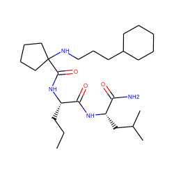 CCC[C@H](NC(=O)C1(NCCCC2CCCCC2)CCCC1)C(=O)N[C@@H](CC(C)C)C(N)=O ZINC000026181326