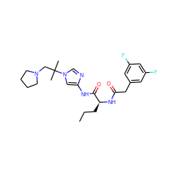 CCC[C@H](NC(=O)Cc1cc(F)cc(F)c1)C(=O)Nc1cn(C(C)(C)CN2CCCC2)cn1 ZINC000071341456