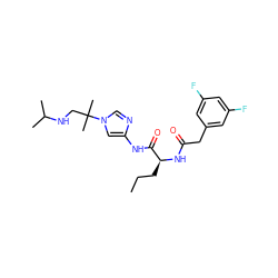 CCC[C@H](NC(=O)Cc1cc(F)cc(F)c1)C(=O)Nc1cn(C(C)(C)CNC(C)C)cn1 ZINC000038254635