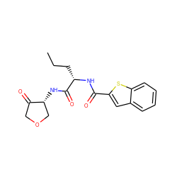 CCC[C@H](NC(=O)c1cc2ccccc2s1)C(=O)N[C@@H]1COCC1=O ZINC000026147127