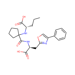 CCC[C@H](NC1(C(=O)N[C@@H](Cc2nc(-c3ccccc3)co2)C(=O)O)CCCC1)C(=O)O ZINC000071332593